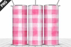 Pink Plaid Tumbler Design | Valentine's Day Tumbler Wrap Product Image 4