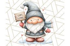 Watercolor Winter Gnome Clipart, Cute Gnome Christmas PNG Product Image 2
