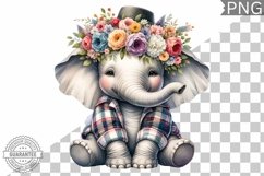 Floral Crown Elephant Sublimation - Clipart Bundle Product Image 15