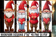 Sublimation Art for Valentine&#039;s Gnome Bookmarks Product Image 1