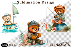 Teddy Bear Sublimation, Sea Bear PNG design Product Image 1