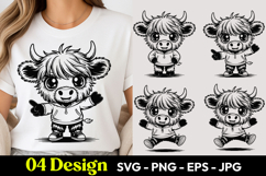 Cute Cow Girl SVG PNG Product Image 1