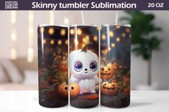 Cute Ghost Tumbler Wrap | 3D Kids Halloween Tumbler Product Image 1