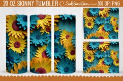3d Sunflower Tumbler Wrap - Sunflower 3d Tumbler Sublimation Product Image 1