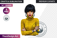 Modern Winter Girl Fashion Illustrations PNG Graphics Product Image 1