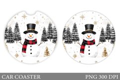 Snowman Car Coaster Design. Christmas Car Coaster Product Image 1