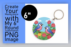 Charming Keychain Circle PNG Artwork , Birds Product Image 1