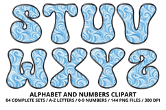 Summer Alphabet &amp; Numbers PNG Clipart Doodle Letters 300 DPI Product Image 4