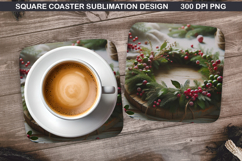 Christmas Coaster Sublimation, Christmas Coaster PNG Design Product Image 1