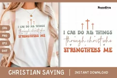 Christian Quote SVG - Faith Saying | I Can Do Through Christ Product Image 1