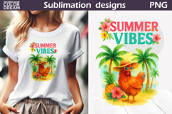 Summer Vibes Chicken Clipart | Tropical Animal Sublimation Product Image 1