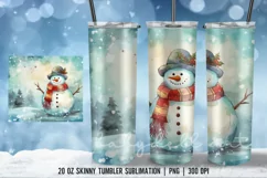 Snowman In Winter Tumbler Wrap Sublimation Designs Product Image 4