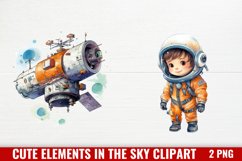 Cute Elements In The Sky And Space Clipart Product Image 1