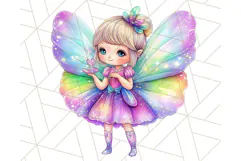 Pastel Fairy Clip Art PNG With Glitter, Rainbow Fairy Png Product Image 2