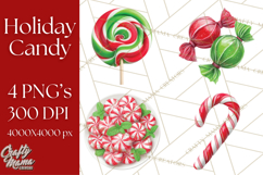 Christmas Candy Clipart PNG, Realistic Holiday Treats Product Image 1
