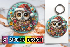Dynamic Owl Design: 3D Sublimation Color Burst Round Product Image 1