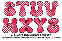 Polka Dots Alphabet Letters &amp; Numbers Clipart PNG 300DPI Product Image 4
