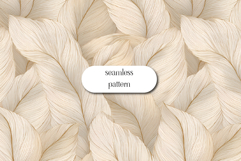 Elegant Minimalist Line Art Leaf Seamless Pattern Design Product Image 1