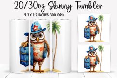 Owl on Vacation Sublimation - Tumbler Sublimation Design Product Image 1