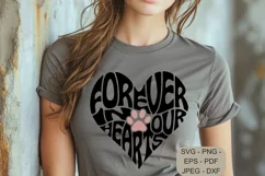 Forever in Our Hearts: Paw Print Heart Word Art SVG Product Image 2