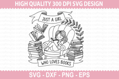 Just A Girl Who Loves Books - Books Lover SVG Design Product Image 1