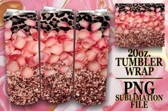 Dazzling Flower Leopard Tumbler Design: Sublimation - 20oz Product Image 1