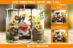 Highland Cow Tumbler Wrap Designs, Sublimation Wrap Product Image 1