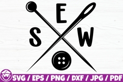 Peace Love Sew, Sew Logo, Needle Sewing Silhouette Product Image 2