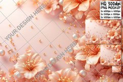 Luxurious Bloom and Pearl Charm: Digital Background Product Image 1