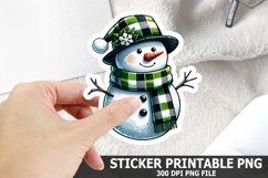 Christmas Snowman Sticker| Christmas Sticker PNG Design Product Image 1