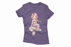 Aquatic Cuties Sea Animal | Watercolor Mermaid Pink PNG Product Image 14