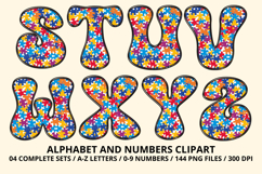 Autism Awareness Doodle Letters Puzzle Piece Alphabet PNG Product Image 4