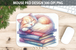 Watercolor Cat Mouse pad Sublimation - Animal PNG Design Product Image 1