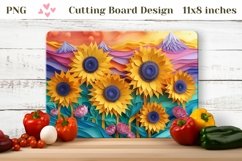 3D Sunflowers Cutting Board, Paper Flowers Cutting Board Product Image 1