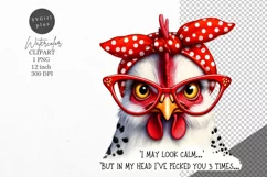 Funny chicken clipart, Chicken clipart, I may look calm Product Image 1