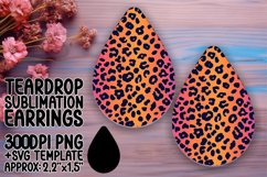 Leopard Print Teardrop Earring Patterns with Sparkle Product Image 1