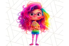 Cute Girl Clipart PNG, Playful Character Illustration Product Image 2