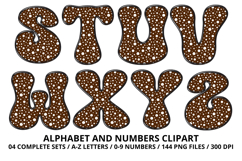 Polka Dots Alphabet Letters &amp; Numbers Clipart PNG 300DPI Product Image 4