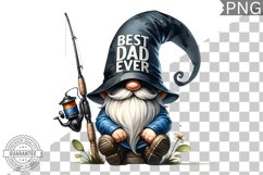 Best Dad Ever Sublimation - Father&#039;s Day Gnome Clipart PNG Product Image 1