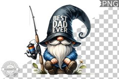 Best Dad Ever Sublimation - Father's Day Gnome Clipart PNG Product Image 1