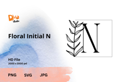 Floral Initial - HandDrawn Monogram Alphabet SVG|PNG|JPG Product Image 1
