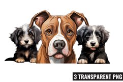 Peeking Dog Collection Clipart, Dog Collection Sublimation Product Image 1