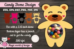 Cute Bear candy dome holder svg, Paper cut , file for cricut Product Image 1