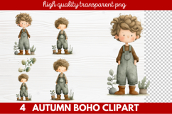 Autumn Boho Clipart | Fall Bohemian Aesthetic PNG Illustrati Product Image 1