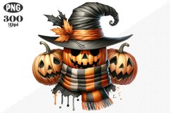 Halloween Pumpkin Sublimation - Clipart PNG Design Product Image 1