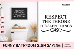 Funny Bathroom Sign Saying SVG | Respect The Throne Product Image 1