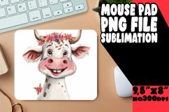 Lighthearted Farm Cow Watercolor Mouse Pad PNG Product Image 1