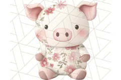 Pink Floral Stuffed Animal Clipart PNG, Cute Stuffed Animals Product Image 2