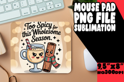 CHEERFUL MOUSE PAD SUBLIMATION PNG, Kawaii Food Product Image 1