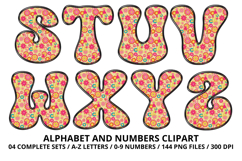 Retro Groovy Alphabert PNG 70s Numbers &amp; Letters 300 DPI Product Image 4